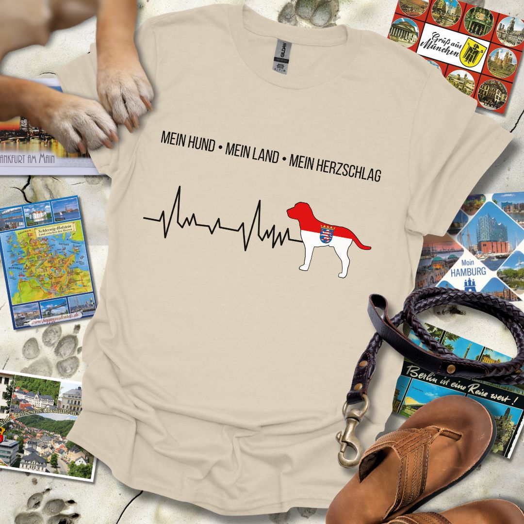 Mein Hund, Mein Land, Mein Herzschlag - Hessen - T-Shirt Unisex Relaxed Fit