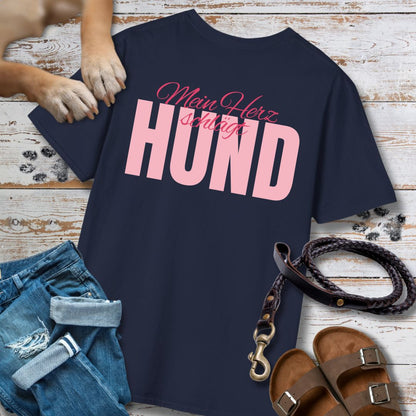 Mein Herz schlägt Hund - Nur Hinten - T-Shirt Unisex Classic Fit - Bequemer Klassiker
