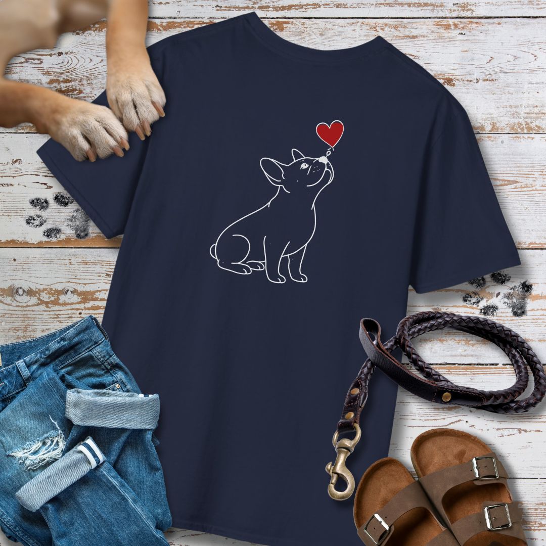 Herzenshunde - Französische Bulldogge - Vorne & Hinten - T-Shirt Unisex Classic Fit - Bequemer Klassiker