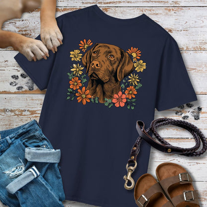 Labrador in Blumen - Nur Hinten - T-Shirt Unisex Classic Fit - Bequemer Klassiker