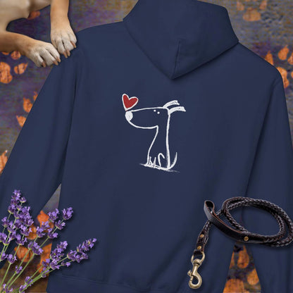 Kleiner Hund mit Herz - Vorne & Hinten - Hoodie Unisex Modern Fit
