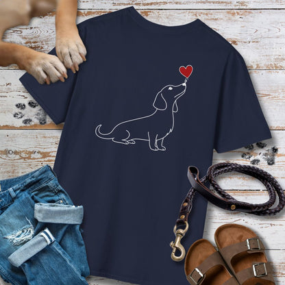 Herzenshunde - Dackel - Vorne & Hinten - T-Shirt Unisex Classic Fit - Bequemer Klassiker