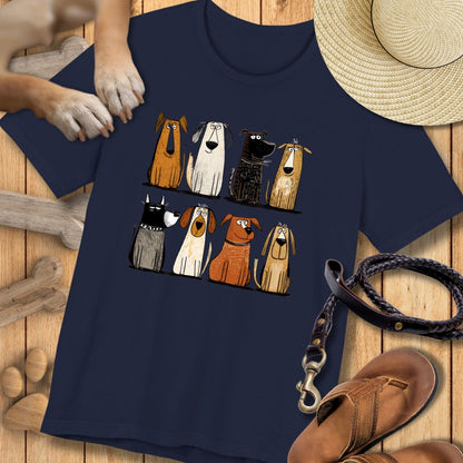 Acht Hunde - Vorne & Hinten - T-Shirt Unisex Modern Fit - Weich & Leicht