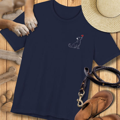Herzenshunde - Unikat auf vier Pfoten - Vorne & Hinten - T-Shirt Unisex Modern Fit - Weich & Leicht