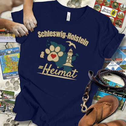 Schleswig-Holstein & Hund = Heimat - T-Shirt Unisex Modern Fit - Weich & Leicht