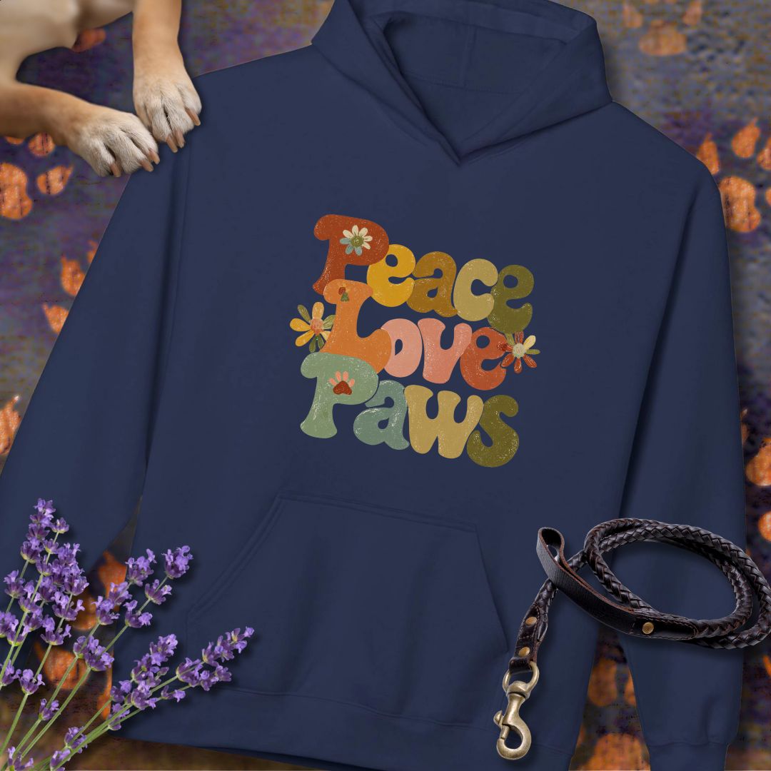 Peace Love Paws - Unisex Modern Fit Hoodie für Hundefreunde