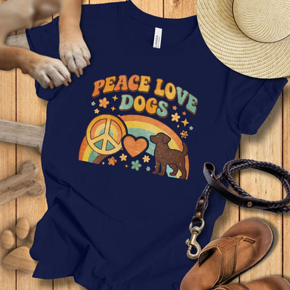 Peace Love Dogs Retro - T-Shirt Unisex Modern Fit - Weich & Leicht