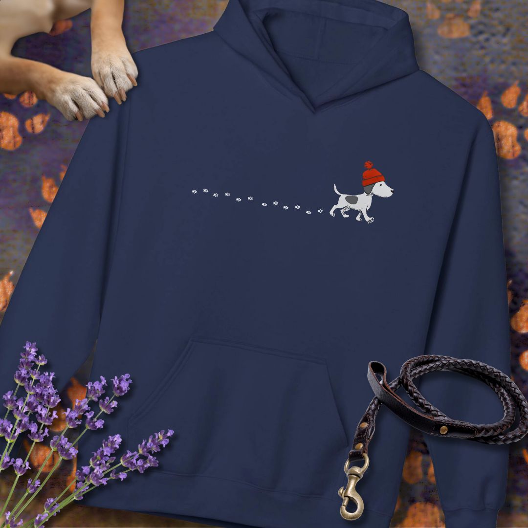 Kleiner Hund im Schnee - Unisex Modern Fit Hoodie