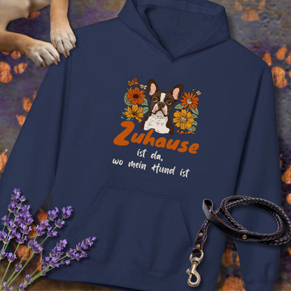 Zuhause ist da wo mein Hund ist - Französische Bulldogge - Unisex Modern Fit Hoodie für Hundefreunde