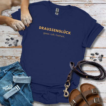 DRAUSSENGLÜCK - T-Shirt Unisex Classic Fit - Bequemer Klassiker