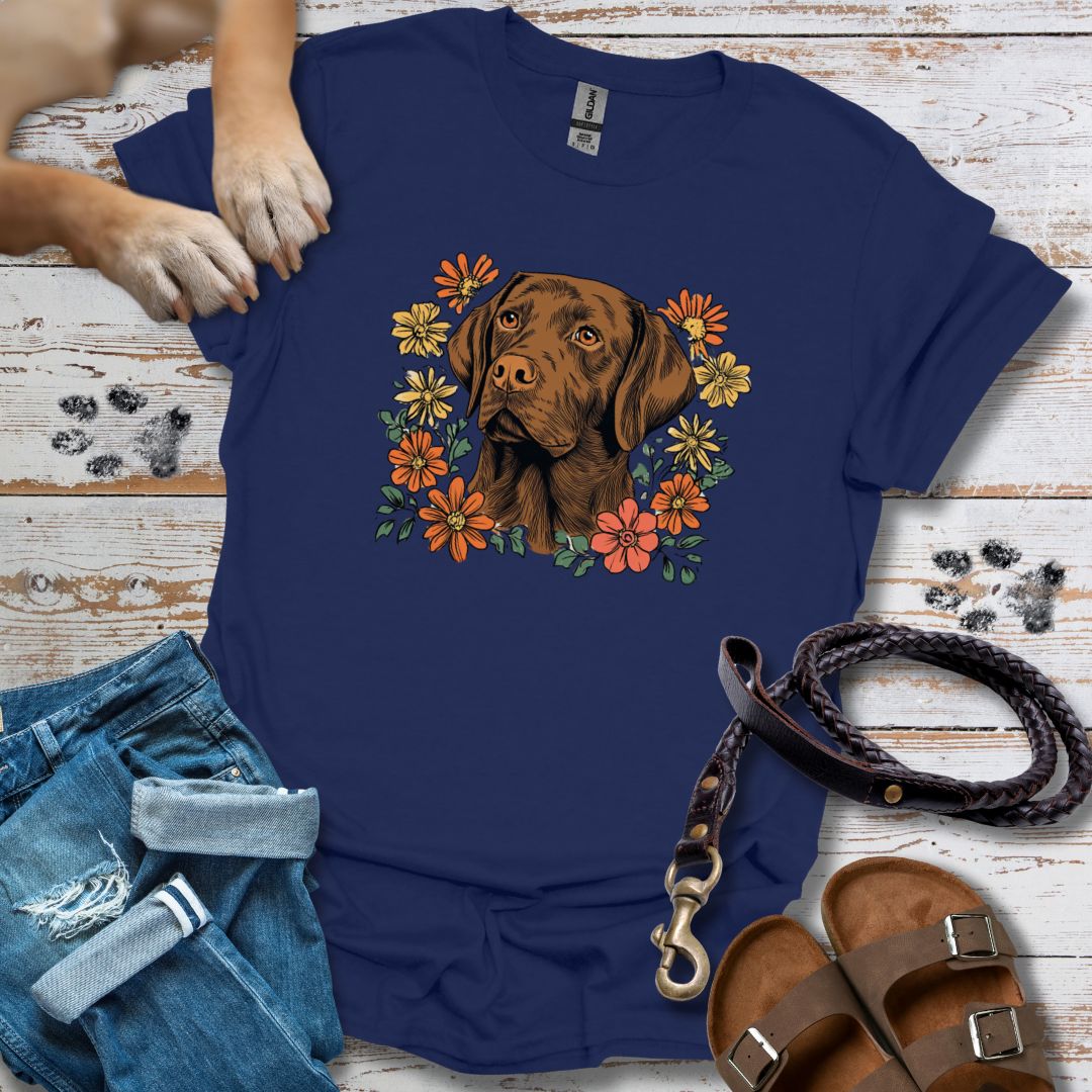 Floral Labrador - T-Shirt Unisex Relaxed Fit