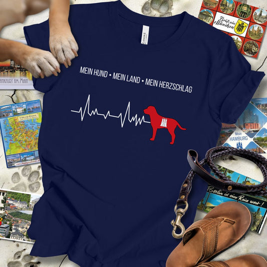 Mein Hund, Mein Land, Mein Herzschlag - Hamburg-  T-Shirt Unisex Slim Fit