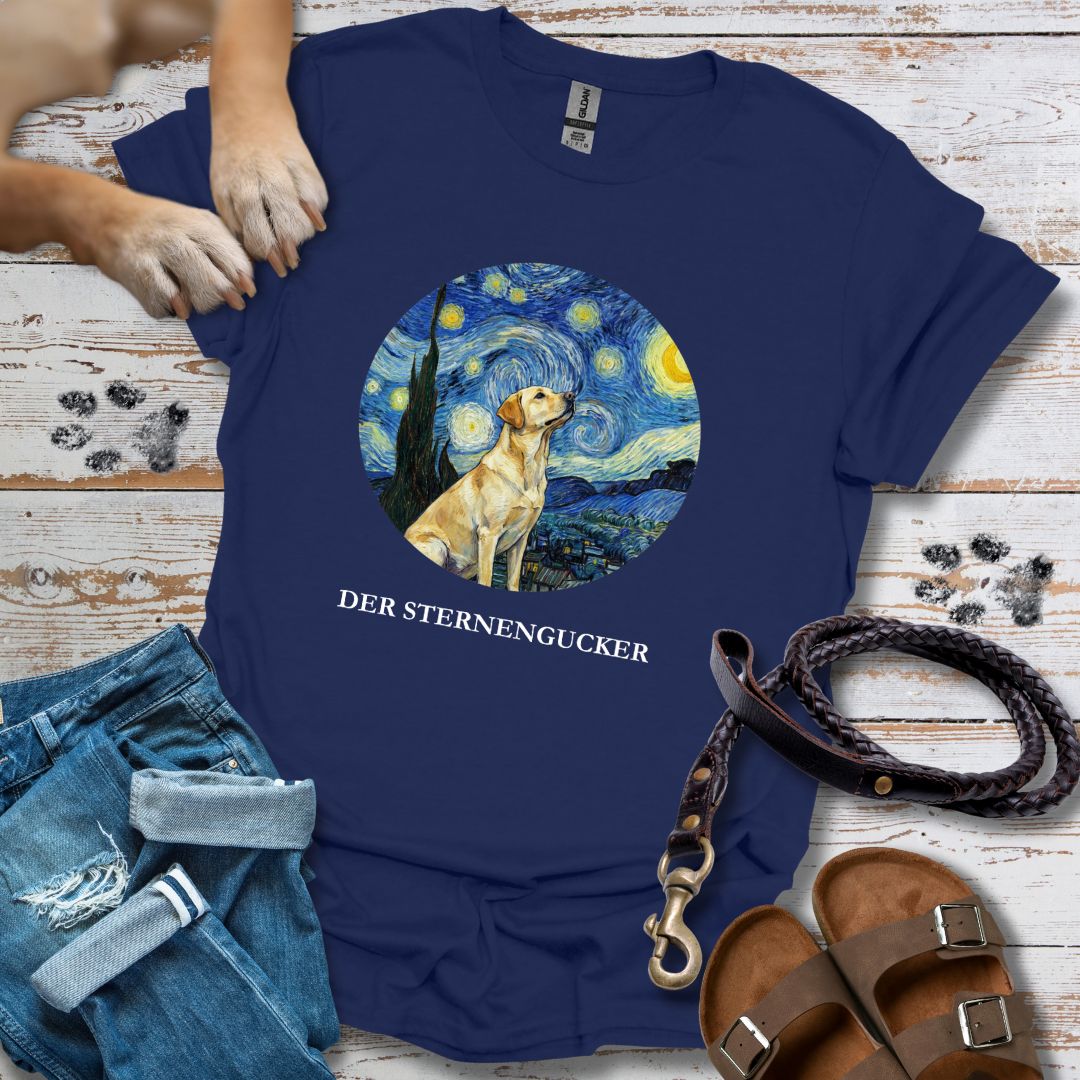 Der Sternengucker - Kunst & Hund - T-Shirt Unisex Classic Fit - Bequemer Klassiker