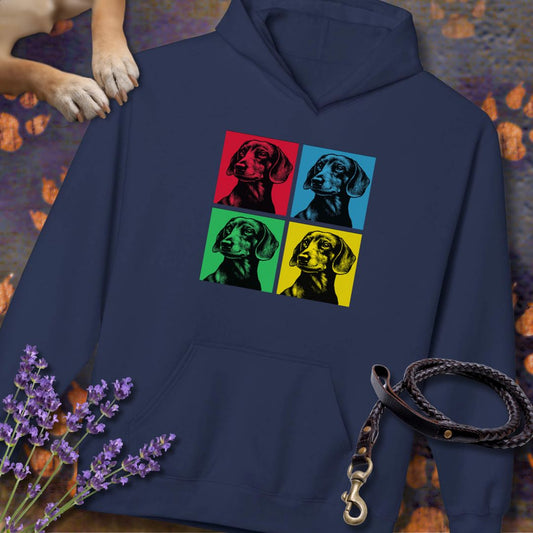Pop Art Dackel - Unisex Modern Fit Hoodie für Dackelliebhaber