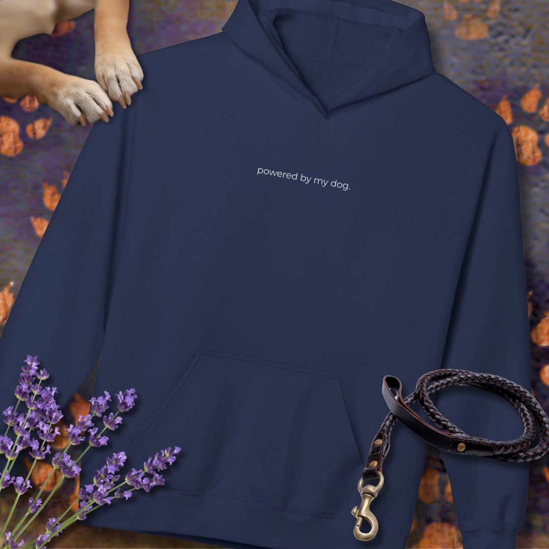 powered by my dog. - Unisex Modern Fit Hoodie