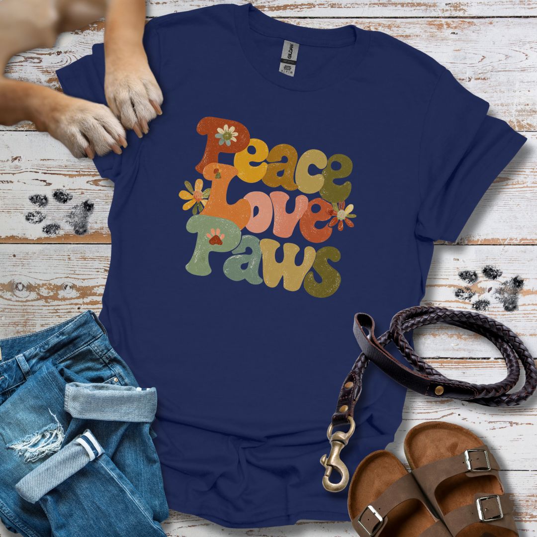 Peace Love Paws - T-Shirt Unisex Classic Fit - Bequemer Klassiker