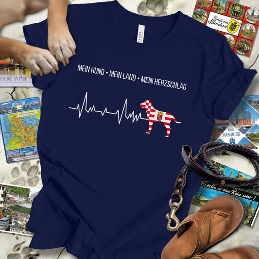 Mein Hund, Mein Land, Mein Herzschlag - Bremen - T-Shirt Unisex Slim Fit