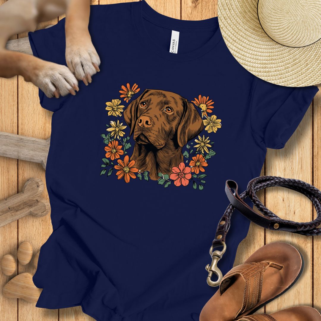Floral Labrador - T-Shirt Unisex Slim Fit