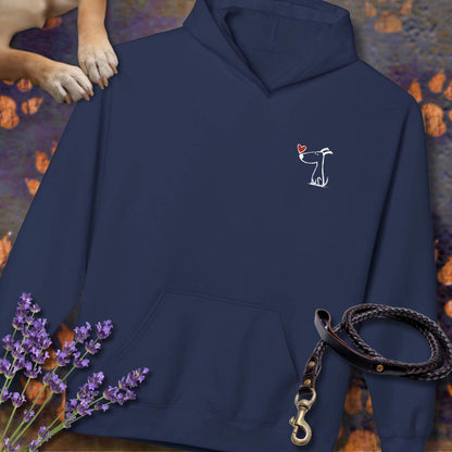 Kleiner Hund mit Herz - Vorne & Hinten - Hoodie Unisex Modern Fit