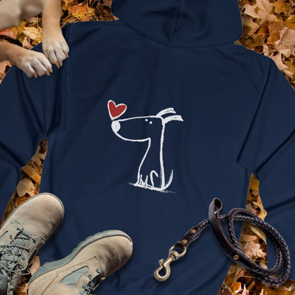 Kleiner Hund mit Herz - Vorne & Hinten - Unisex Zip Hoodie Classic Fit