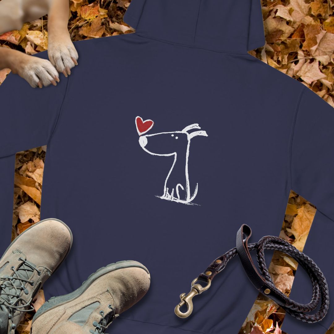 Kleiner Hund mit Herz - Vorne & Hinten - Unisex Hoodie Classic Fit