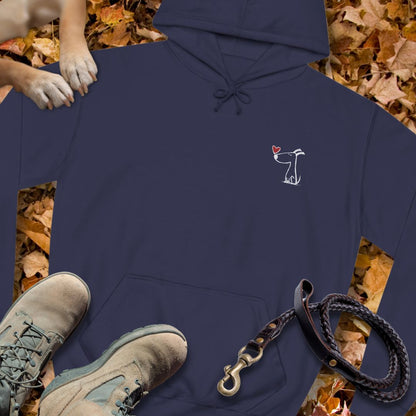 Kleiner Hund mit Herz - Vorne & Hinten - Unisex Hoodie Classic Fit