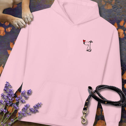 Kleiner Hund mit Herz - Vorne & Hinten - Hoodie Unisex Modern Fit