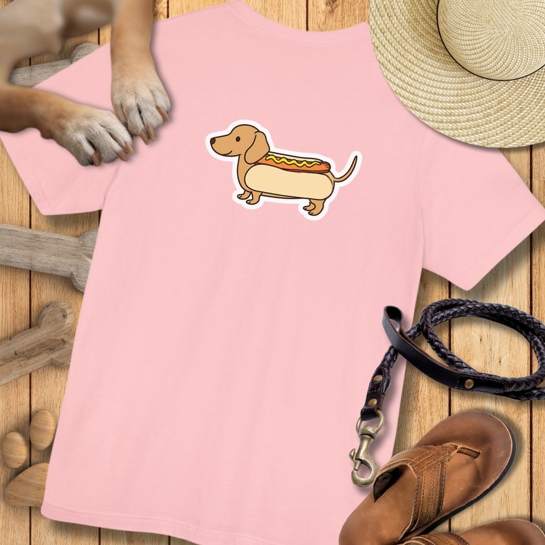 Hot Dog Dackel - Vorne & Hinten - T-Shirt Unisex Modern Fit Premium Qualität