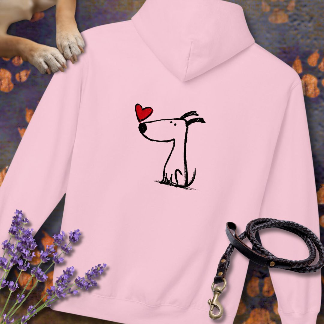 Kleiner Hund mit Herz - Vorne & Hinten - Hoodie Unisex Modern Fit