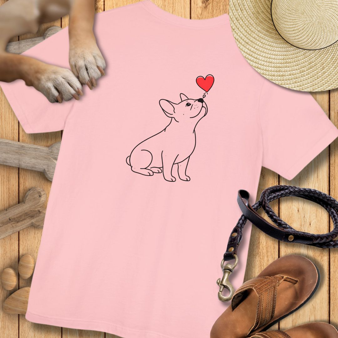 Herzenshunde - Französische Bulldogge - Vorne & Hinten - T-Shirt Unisex Modern Fit - Weich & Leicht