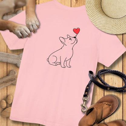 Herzenshunde - Französische Bulldogge - Vorne & Hinten - T-Shirt Unisex Modern Fit - Weich & Leicht