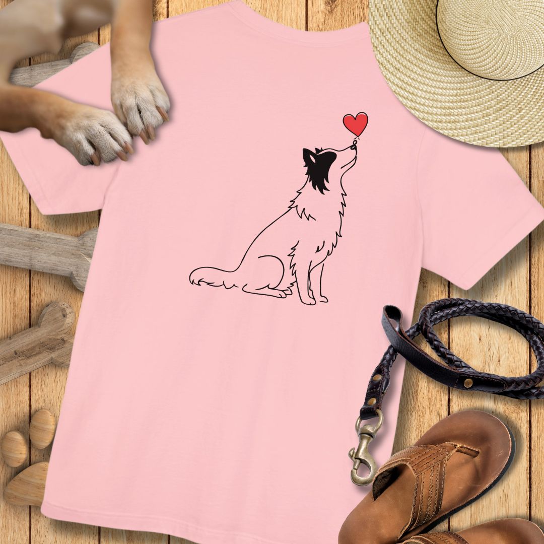 Herzenshunde - Border Collie - Vorne & Hinten - T-Shirt Unisex Modern Fit - Weich & Leicht
