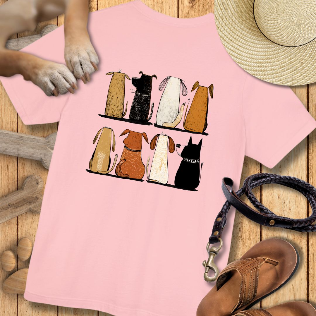 Acht Hunde - Vorne & Hinten - T-Shirt Unisex Modern Fit - Weich & Leicht
