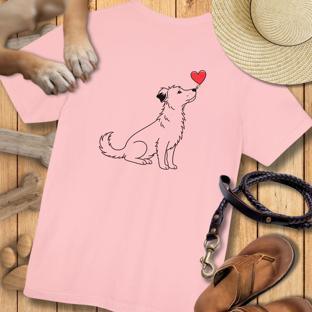 Herzenshunde - Unikat auf vier Pfoten - Vorne & Hinten - T-Shirt Unisex Modern Fit - Weich & Leicht