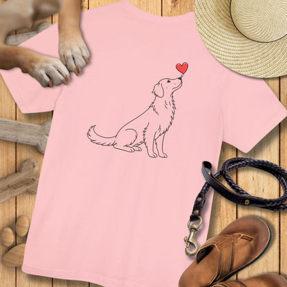 Herzenshunde - Flat Coated Retriever - Vorne & Hinten - T-Shirt Unisex Modern Fit - Weich & Leicht
