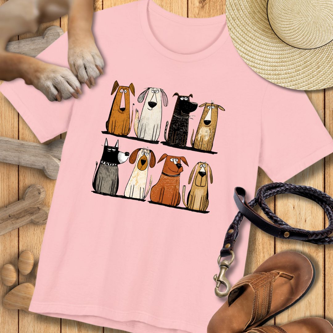 Acht Hunde - Vorne & Hinten - T-Shirt Unisex Modern Fit - Weich & Leicht
