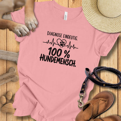 Diagnose Eindeutig: 100% Hundemensch - Premium T-Shirt Modern Fit - Weich & Leicht