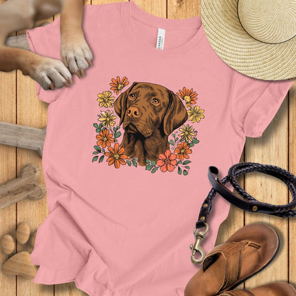 Floral Labrador - T-Shirt Unisex Modern Fit - Weich & Leicht