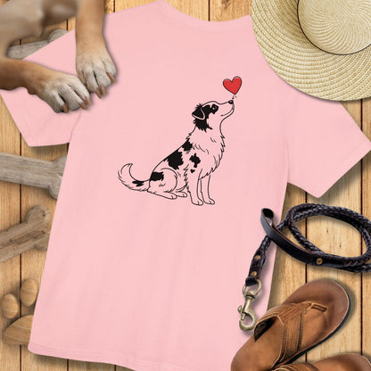 Herzenshunde - Australian Shepherd - Vorne & Hinten - T-Shirt Unisex Modern Fit - Weich & Leicht