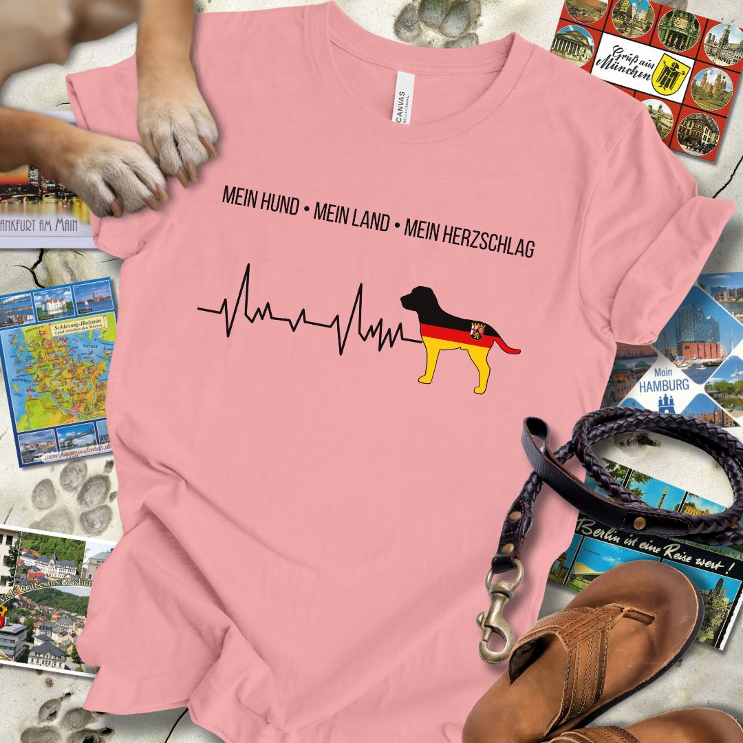 Mein Hund, Mein Land, Mein Herzschlag - Rheinland-Pfalz - T-Shirt Unisex Slim Fit