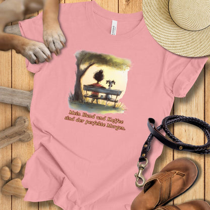 Mein Hund und Kaffee sind der perfekte Morgen - T-Shirt Unisex Modern Fit - Weich & Leicht