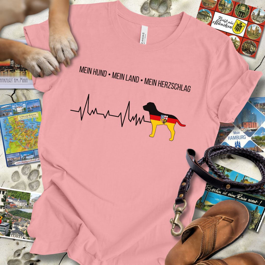 Mein Hund, Mein Land, Mein Herzschlag - Saarland - T-Shirt Unisex Slim Fit