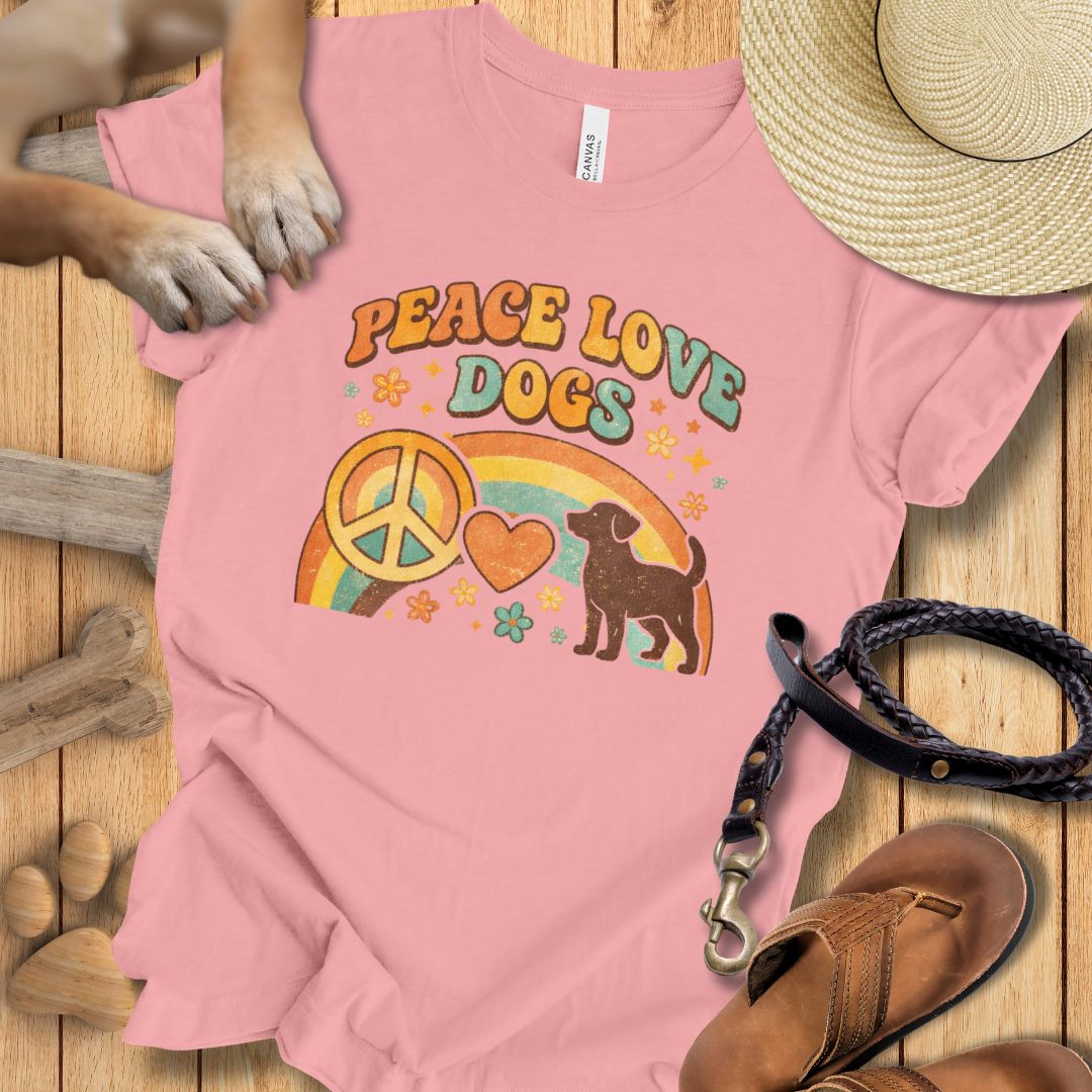 Peace Love Dogs Retro - T-Shirt Unisex Modern Fit - Weich & Leicht