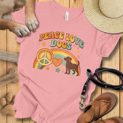 Peace Love Dogs Retro - T-Shirt Unisex Modern Fit - Weich & Leicht