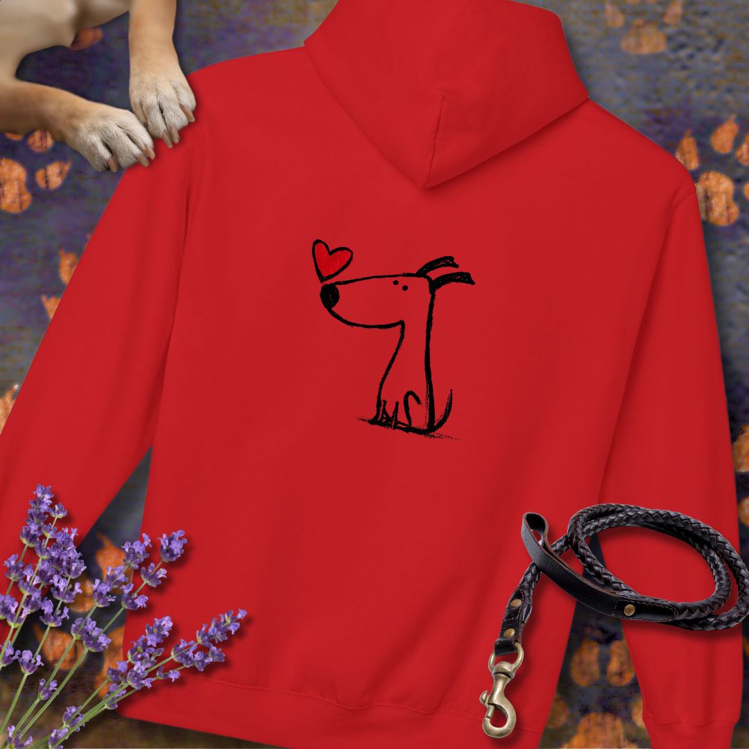 Kleiner Hund mit Herz - Vorne & Hinten - Hoodie Unisex Modern Fit