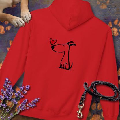 Kleiner Hund mit Herz - Vorne & Hinten - Hoodie Unisex Modern Fit