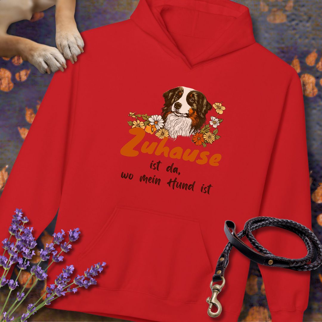 Zuhause ist da wo mein Hund ist - Australian Shepherd - Unisex Modern Fit Hoodie für Hundefreunde