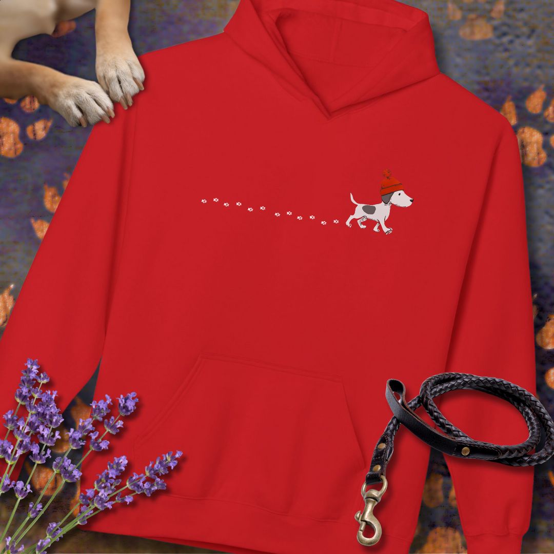 Kleiner Hund im Schnee - Unisex Modern Fit Hoodie