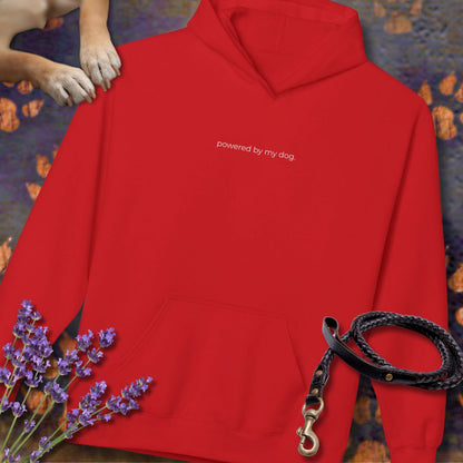 powered by my dog. - Unisex Modern Fit Hoodie