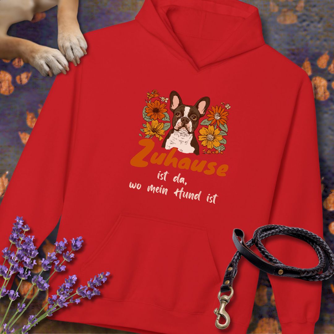 Zuhause ist da wo mein Hund ist - Französische Bulldogge - Unisex Modern Fit Hoodie für Hundefreunde